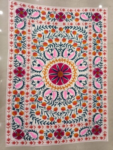 ผ้าคลุมโต๊ะปักลายเป็ดแบบดั้งเดิม aari ผ้าฝ้าย100% จานสีสดใส - Product Image 6