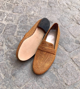 รองเท้าส้นเตี้ย Raffia สำหรับผู้ชาย,รองเท้าใยปาล์มชนิดหนึ่งสำหรับผู้ชายรองเท้ารัฟเฟียผู้ชาย - Product Image 1
