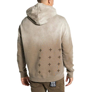 เสื้อฮู้ดดี้ผู้ชายสีพื้นคุณภาพสูง พิมพ์ลายโลโก้ปักตามสั่ง สำหรับฤดูหนาว ผ้าฝ้าย 100% ผ้าเฟรนช์เทอร์รี่ถักแบบสวมหัว - Product Image 2