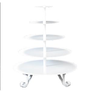 Soporte de pastel multinivel decorativo de estilo moderno, personalizado, con acabado dorado para celebraciones de bodas y compromisos. - Product Image 5