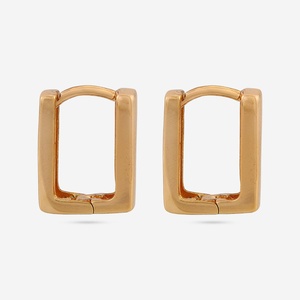 Boucles d'oreilles Huggie géométriques tendance, collection 165232, matériau durable en alliage de zinc - Product Image 4