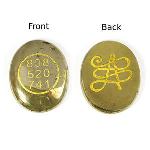 Moneda con Símbolo Zibu de Pirita Natural, Paquete de 2, para la Riqueza, el Dinero, la Buena Suerte, la Positividad y la Prosperidad - Product Image 4