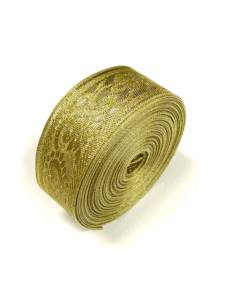 Ethnic Style Ribbon Jacquard Webbing Woven Small Flowers Gold Silver High Tenacity 100% Polyester Washable Garment Bags Shoes - Product Image 3