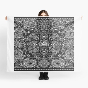 Pañuelo cuadrado de algodón, bufanda de moda, productos de alta calidad hechos a mano, logotipo de impresión personalizado, Firmante, otras bufandas para mujer - Product Image 3