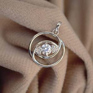 Colgante de Plata de Ley 925 Hecho a Mano con Moissanita, Estilo Vintage, Piedras de Color D VVS1, Joyería al por Mayor para Mujer - Product Image 5