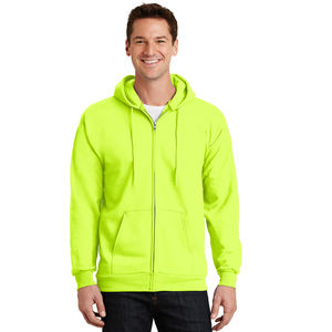 Sudadera con capucha térmica Safety Green Logo Brand Logo para hombre Sudadera con capucha de lana con cremallera completa de EE. UU. Sudadera con capucha - Product Image 1