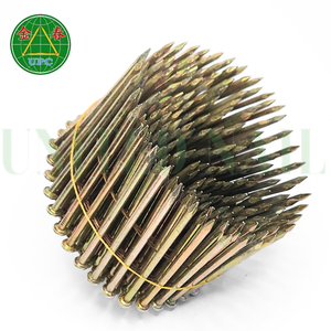 Vente flash : 4500 clous en spirale de 2-1/2 pouces, anneaux/lisses/tiges à vis, revêtement jaune, taille personnalisée pour pistolet pneumatique, fabriqué au Vietnam - Product Image 1