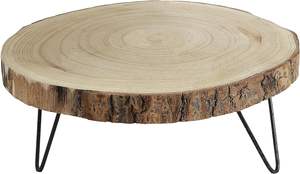 Piédestal en bois décoratif Paulownia Piédestal en bois naturel avec poignée, petit, marron, carré - Product Image 5