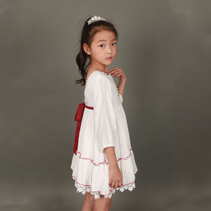 Abiti da bambina di fiori bianchi di alta qualità per bambina abiti da sposa per bambini ricamati per bambine da 2 a 14 anni - Product Image 6