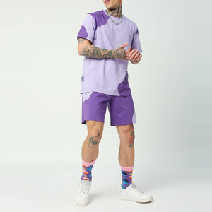 Conjunto Deportivo de Verano para Hombre, 100% Algodón, 2 Piezas, Camiseta de Manga Corta y Pantalones Cortos, Estilo Casual, OEM - Product Image 2