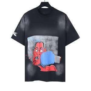 Vente en gros 100% coton surdimensionné unisexe T-Shirts Fashion Custom Design Graphic Heavyweight 230G Short Screen Print for Men - Product Image 3