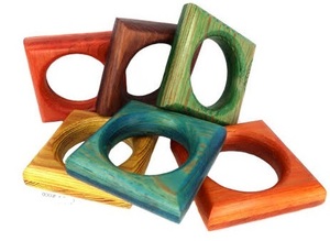 Luxury Square Napkin Rings Beautiful Deep Tones <b>Resin</b> <b>Wood</b> Material Eco-Friendly American Style Customized Size Professional - Product Image 3