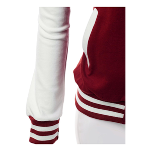 Veste universitaire en cuir de laine d'hiver de haute qualité pour femmes élégant personnalisé manches longues couleur-contraste broderie décontracté chaud - Product Image 6