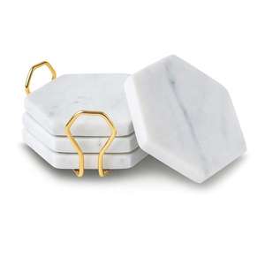 Handmade Wholesale Decorative Natural White black <b>Marble</b> <b>coasters</b> white <b>coaster</b> and black white <b>coaster</b> <b>coasters</b> - Product Image 1