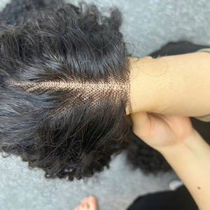 Peluca Hecha A Mano HD Cierre de Encaje 5by5 Cabello Virgen Pelo Rizado Birmano 16 pulgadas Desde 100% Cabello Humano de Vietnam - Product Image 4