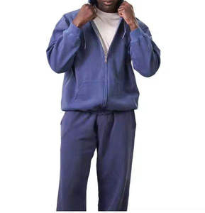 Chándal Deportivo de Alta Calidad para Hombre, Estilo Urbano, Holgado, Lavado Ácido, con Cremallera y Manga Larga para Invierno - Product Image 2