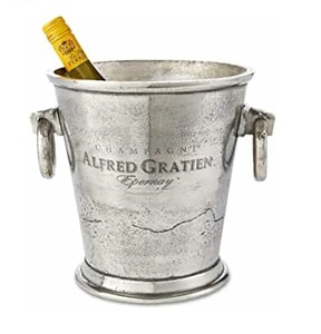 Refroidisseur de vin en aluminium au design luxueux pour les fêtes de mariage Refroidisseur de vin en métal Seau de refroidissement de boissons avec poignée pour Noël - Product Image 1