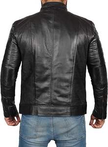 Veste d'hiver pour homme de haute qualité personnalisée, en cuir lavé et polyester, coupe-vent avec motif en relief, veste pour homme - Product Image 5