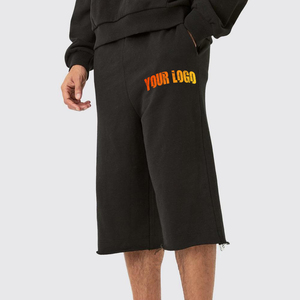 2025 más vendidos hombres 100% algodón polar 300 GSM pantalones cortos largos hasta la rodilla hechos a medida al por mayor pantalones cortos para correr para hombres - Product Image 4