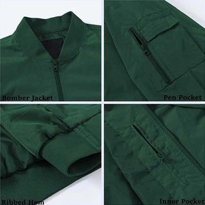 Venta caliente Slim Fit Venta al por mayor de cremallera personalizada High Street Wear Men's Bomber Jacket Oversize Casual Sports Wear Bomber Jackets Winter - Product Image 6