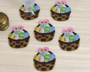 Dessous de verre perlé fait à la main pour tasses forme Style moderne écologique cuisine Table à manger tapis/tampons personnalisé couleur Logo en gros - Product Image 2