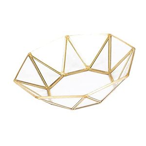 Vintage <b>Mirrored</b> <b>Tray</b> <b>with</b> Transparent Glass Gold Wire Copper Tea <b>Tray</b> Dresser Jewellery Lacquer Technique Iron Metal Type - Product Image 6