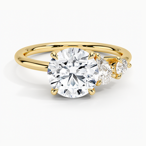 Édition limitée ronde VVS Lab Grown Diamond 14k Solid Gold Asymétrique Fine Jewelry Bague de fiançailles pour les femmes au meilleur prix - Product Image 1