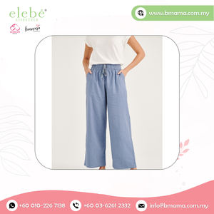 Pantalon en coton et lin à jambes larges et hautes unisexe taille personnalisée respirant coupe ample élastique le plus populaire pour l'été design avec cordon de serrage meilleur milieu - Product Image 6