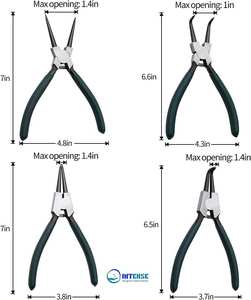 Kit de pinces à circlips externes en acier inoxydable, à mâchoires droites, robustes, de précision, à ressort, pour la fabrication de bijoux et de bagues - Product Image 3