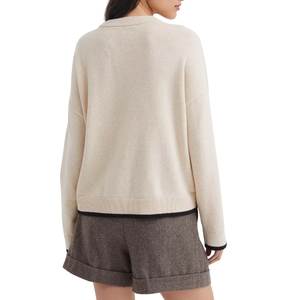 <b>Women's</b> Vintage Style Cotton Polyester Pullover <b>Sweater</b> Custom <b>Knit</b> Winter Tops Embroidery Button Decor Front Quick Dry USA - Product Image 2