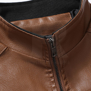 Soft Material <b>Jacket</b> <b>Men</b> <b>Leather</b> <b>Jacket</b> Classic Design Casual Outerwear for Everyday Trendy <b>Men</b> <b>Leather</b> <b>Jacket</b> - Product Image 3
