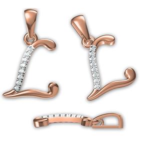 จี้สร้อยคอตัวอักษร L ตัวอักษร L สีโรสโกลด์14K ทันสมัยจี้และเครื่องรางที่มีสไตล์สำหรับผู้หญิงของขวัญที่สมบูรณ์แบบสำหรับเธอ - Product Image 6