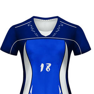 Uniforme de Voleibol de Manga Corta con Cuello en V, Personalizado con Logotipo Frontal, de Secado Rápido, Calidad Premium, para Mujeres Adultas, Venta al Por Mayor - Product Image 6