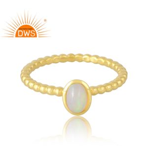 แหวน925เงินสเตอร์ลิง18K ชุบทอง18K แหวนพลอยโอปอลเอธิโอเปียนธรรมชาติเครื่องประดับดีอัญมณีสำหรับผู้หญิงของขวัญสำหรับผู้หญิง - Product Image 2