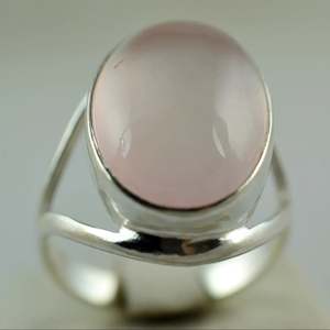 Handmade 925 Sterling Silver <b>Opal</b> <b>Ring</b> Boho Style Rose Quartz Oval January Birthstone Jewelry Perfect Birthday Gift for Her - Product Image 4