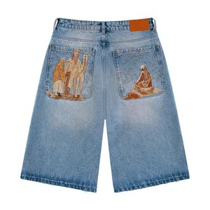 2025 nouveauté déchiré détruit en détresse Denim Shorts hommes trou Denim Shorts bleu mâle Hip Hop mode jean décontracté court - Product Image 6