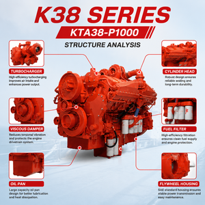 Motor Diésel Cums KTA38-P1000 de 4 Tiempos, 37.7 L, Tipo V, <span class=keywords><strong>12</strong></span> Cilindros para Maquinaria Pesada y Estaciones de Bombeo de Agua de Gran Tamaño - Product Image 3