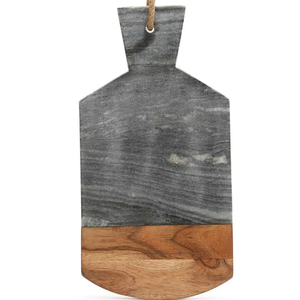 Planche à découper double face en bois d'ébène et acier inoxydable, surface de découpe naturelle et antibactérienne - Product Image 1