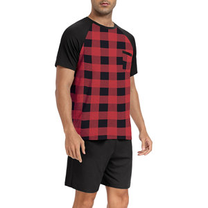 Ensemble 2 Pièces Décontracté pour Homme 100% Coton Respirant Manches Raglan T-Shirt & Short Couleur Contrastée Collection Été - Product Image 2