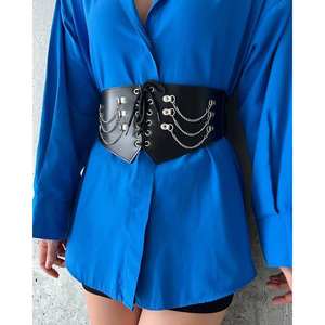 Cinturón Elástico de Tela para Mujer con Cadena y Cordón, Cinturones de Moda - Product Image 4