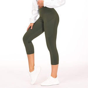 Custom Handcrafted Solid Mid Waist <b>Women's</b> Fitness <b>Leggings</b>-Spandex/Polyester Material Custom Colors & Sizes - Product Image 4