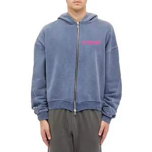 Sweats à capuche zippés sur mesure 300 GSM vente en gros sweat-shirt en coton polaire style de rue de haute qualité sweat à capuche zippé - Product Image 4