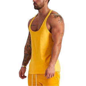 Wholesale <b>Men's</b> Gym Tank Top Low Price Square Collar Sleeveless Fitness Workout Wear Knitted Muscle Shirts for <b>Running</b> - Product Image 3