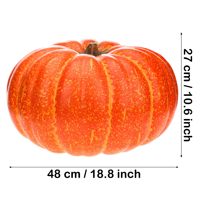 Grande citrouille artificielle réaliste de 48 cm, durable, faite à la main en plastique, pour la décoration d'automne, de mariage et d'Halloween