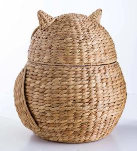 Panier en jacinthe d'eau tissé en forme de hibou, panier de rangement fait à la main, vente en gros, écologique, fabriqué au Vietnam - Product Image 3