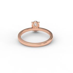 Anillo de Compromiso Solitario con Diamante Cultivado en Laboratorio, Corte Ovalado, Certificado por IGI, en Oro Rosa/Blanco y Amarillo de 14K - Product Image 3