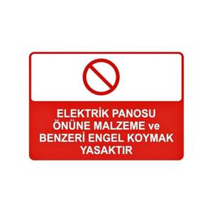 LED <b>Light</b> <b>Sign</b> Building Application "Prohibited to Place Materials or Similar Obstacles in Front of the Electrical Panel" - Product Image 1