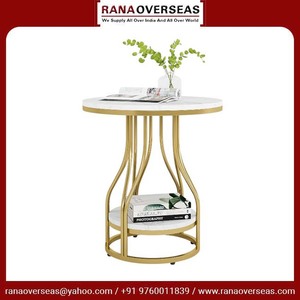 Mesa central redonda con marco de acero inoxidable dorado y mármol de alta calidad y lujo, mesa de centro de nuevo diseño, uso para el hogar, Hotel, Oficina - Product Image 2