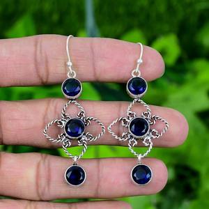 Pendientes de Plata de Ley 925 con Piedras Preciosas Hechas a Mano, Estilo Clásico, Regalo de Boda para Mujeres y Niñas, Diseño Giratorio de Moda - Product Image 3