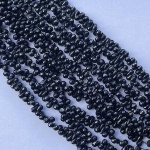 Pierre de spinelle noire naturelle à facettes, perles en forme de gouttes de larme pour la fabrication de bijoux, collier, Bracelet, bricolage Semi-précieux, 4mm, 6mm, 8mm - Product Image 2